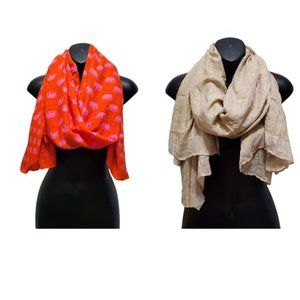 Stella & Dot Bundle of 2 Pashmina Shawl Sarong Wrap Scarf